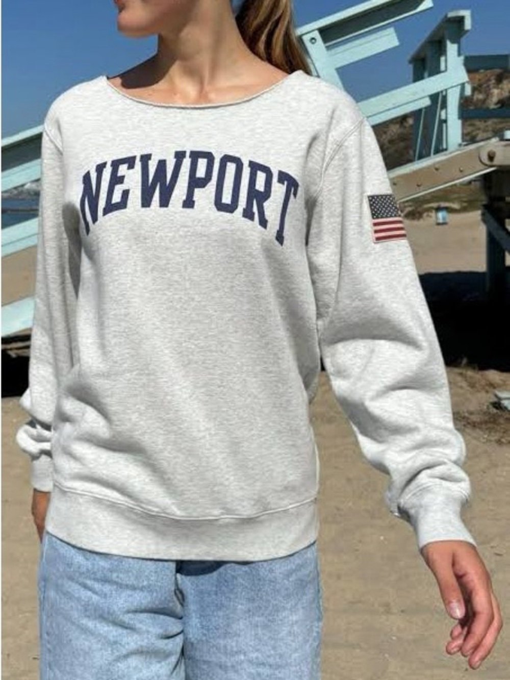 Brandy Melville Newport Grey Crewneck Sweatshirt